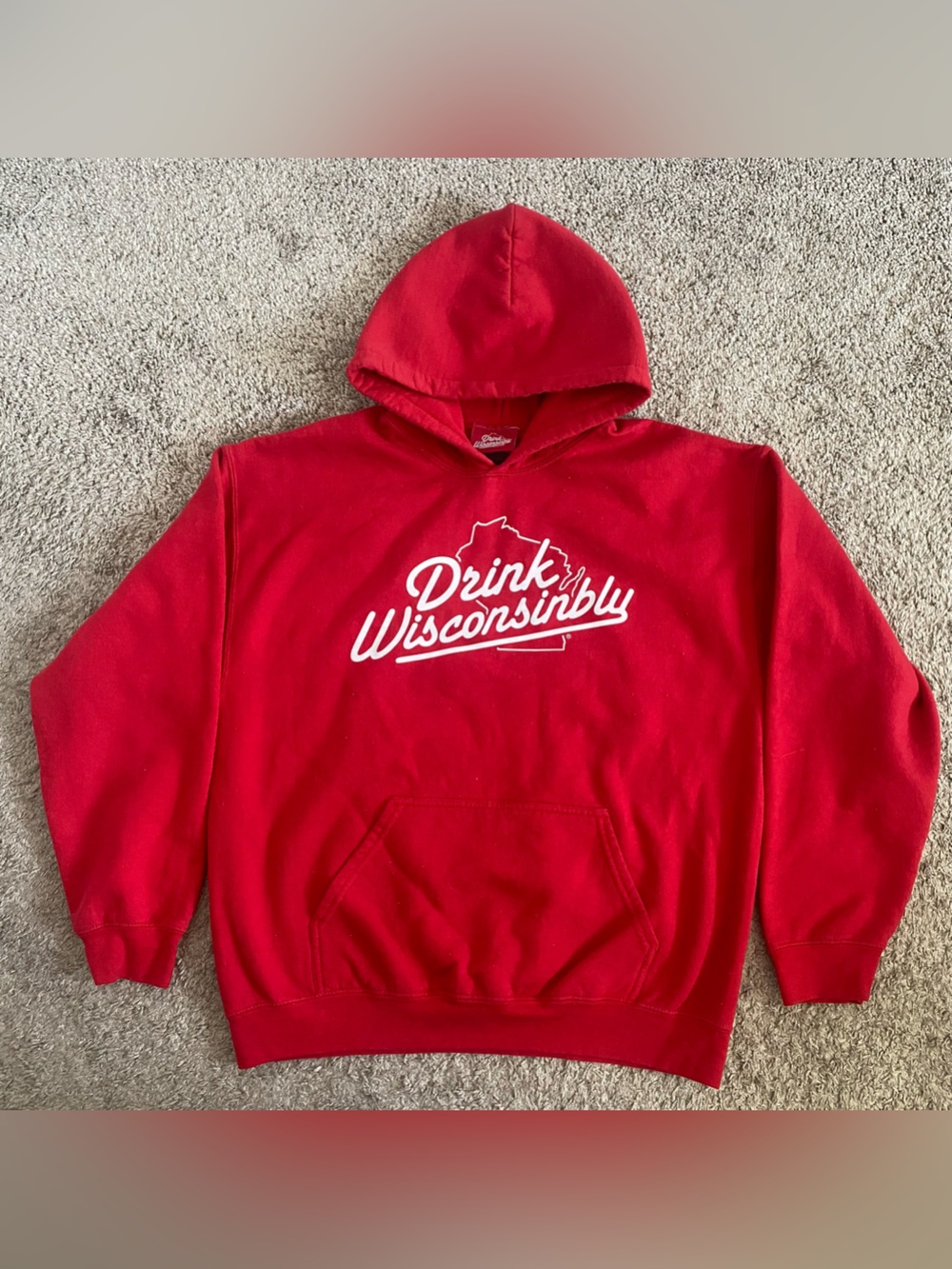 Wolverine Red Pullover Hoodie with White Script Logo